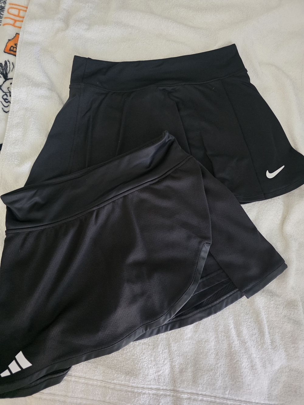 Nike & Adidas Black Athletic Skorts with Built-In Shorts